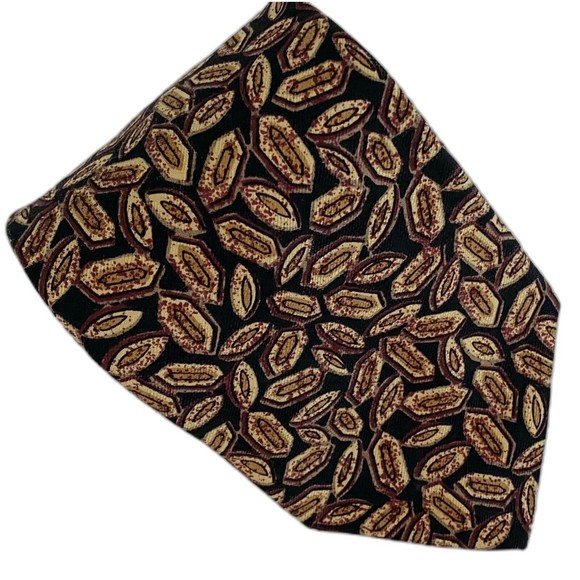 Robert Talbott Studio Men's Geometric Shapes Black Yellow Necktie 100% Silk Tie - Picture 1 of 6